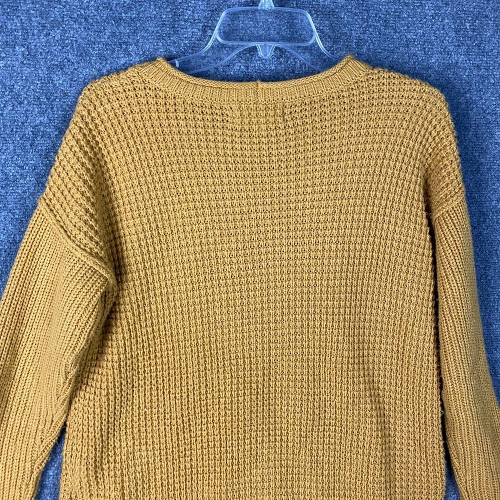 Pink Rose Sweater Women's Medium Pullover Yellow Knit 100% Acrylic Adults M - Picture 8 of 8
